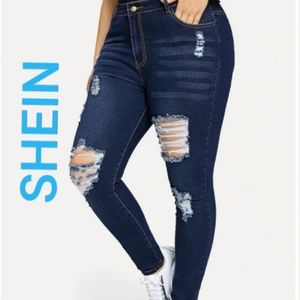 SHEIN Factory Distressed Jeans